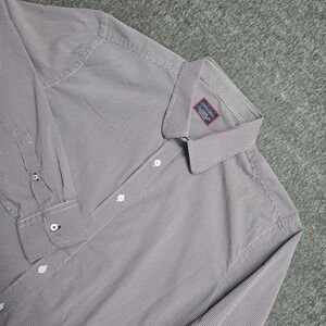 UNTUCKit Mens XL Gingham Check Pattern Long Sleeve Button Up Shirt Purple Dark